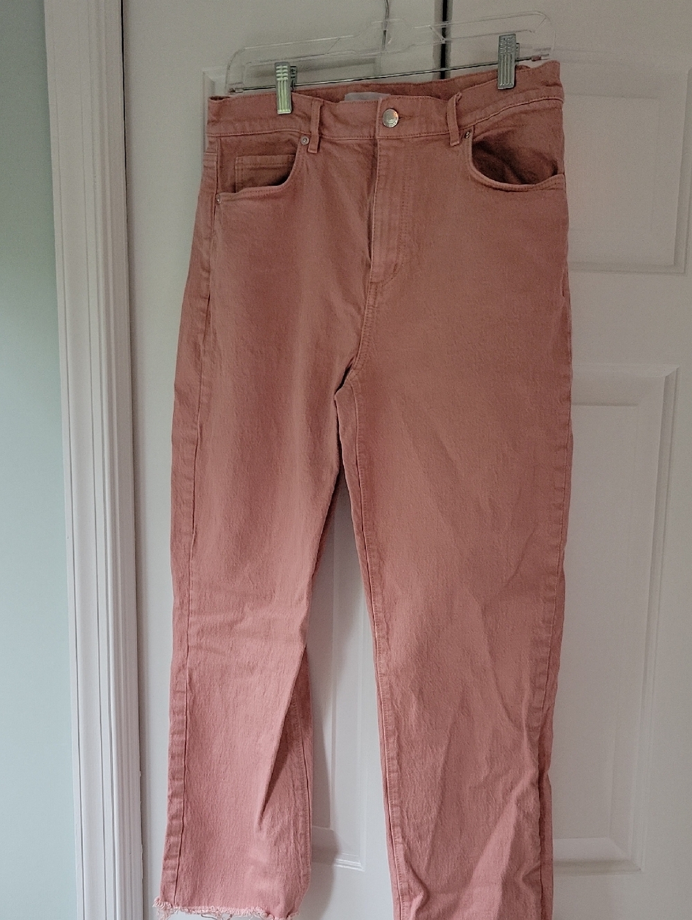 LOFT High-Rise Rose Pink Straight Jeans